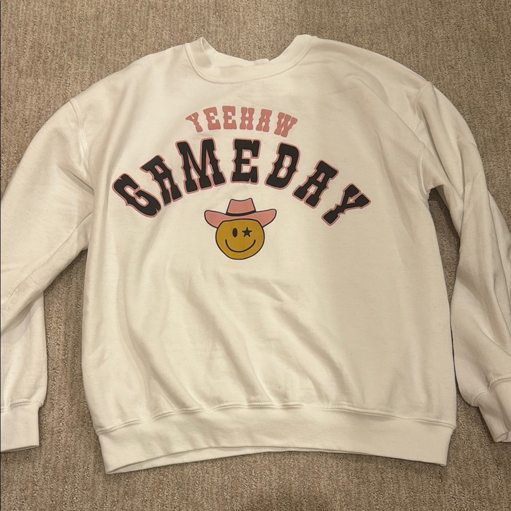 White Yeehaw Gameday Sweatshirt
